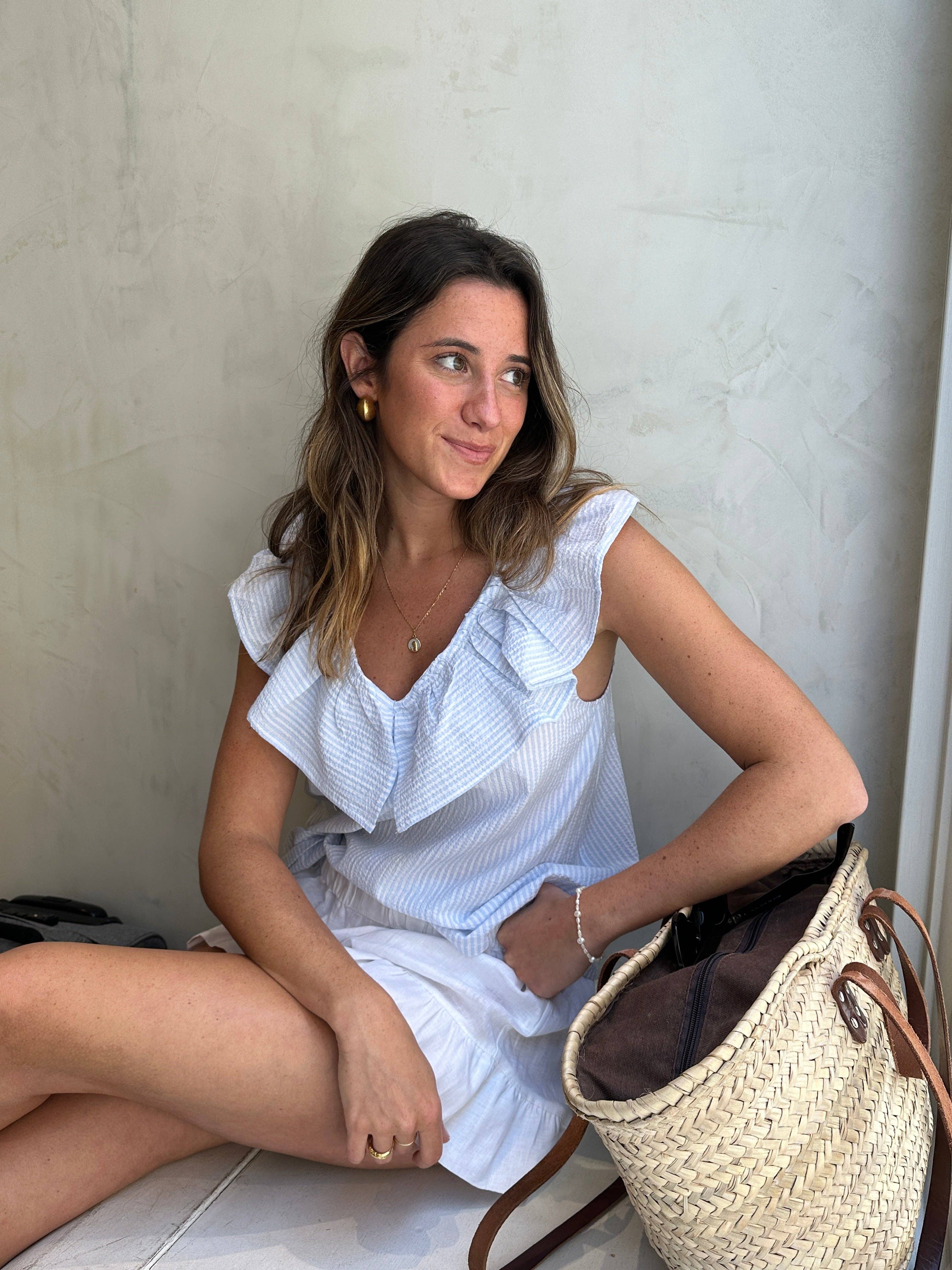 Ljusblå Elle Blus för wholesale på Faire0