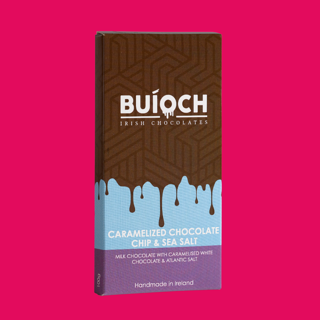 Buíoch Irish Chocolates - Wholesale Chocolate Bar - Caramelized Chocolate Chip & Sea Salt Bar1