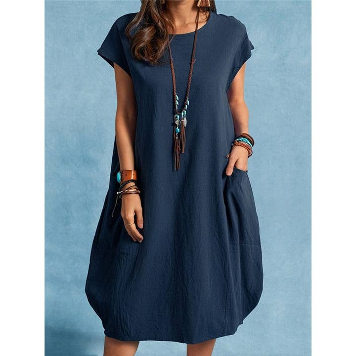 Sheer Trend - Vente Robe – femme - Robe d'été ample unie décontractée1