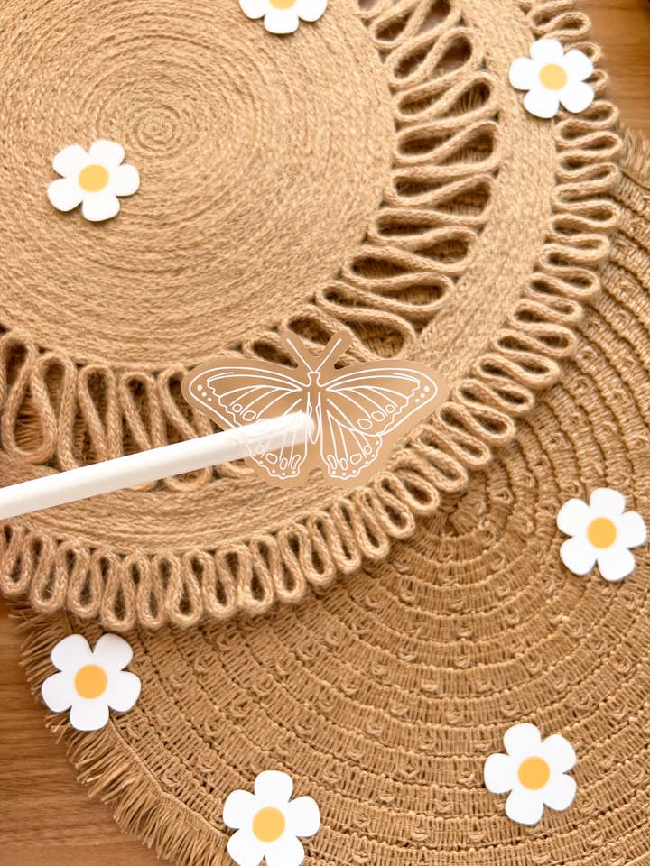 Butterfly Minimalist Nature Clear Waterproof Vinyl Sticker for wholesale by Koll Designs