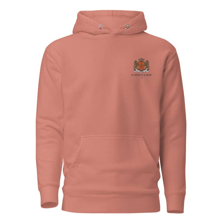 Hoodie Unisexe H&R Signature en Rose Poussiéreux pour la vente par Hartman & Rose