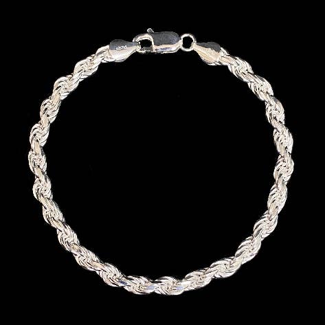 Sterling Silver Rope Chain Bracelet for wholesale by Pori Jewelry
