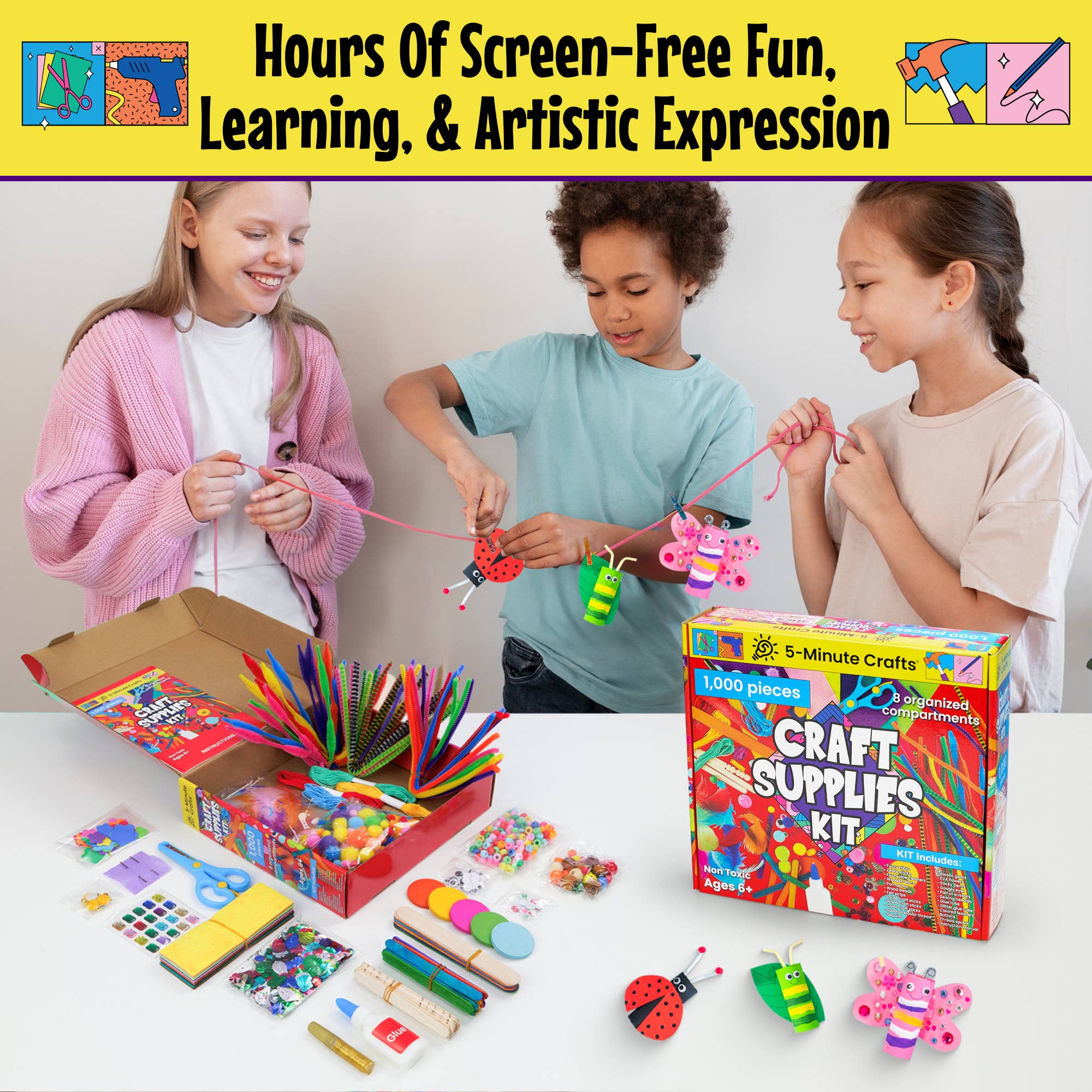 Gotham Steel/Granitestone – wholesale DIY-pysselkit - Barn – 5-minutershantverk 1000 st konst- och hantverksmaterialsatser4