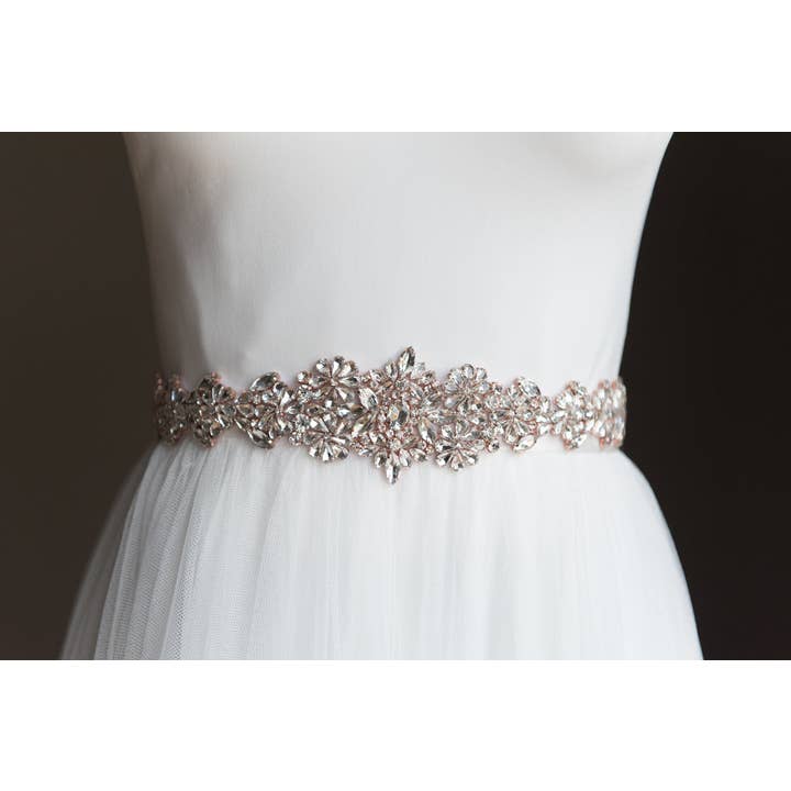 Brides and Belts - Wholesale Belt - Women's - Jayda Rose Gold Crystal Wedding Belt3