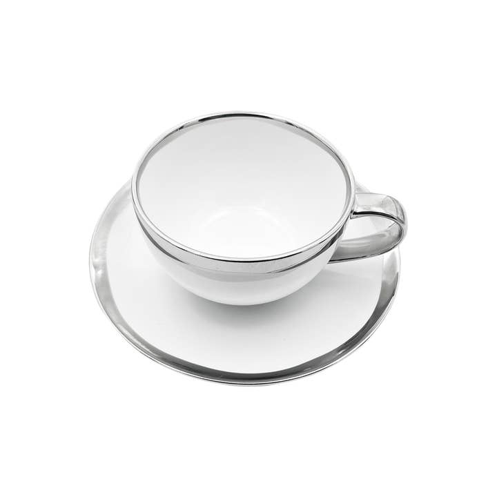 Canvas Home – wholesale Coffee/tea cup – Dauville Cup and Saucer & Saucer - Platinum2