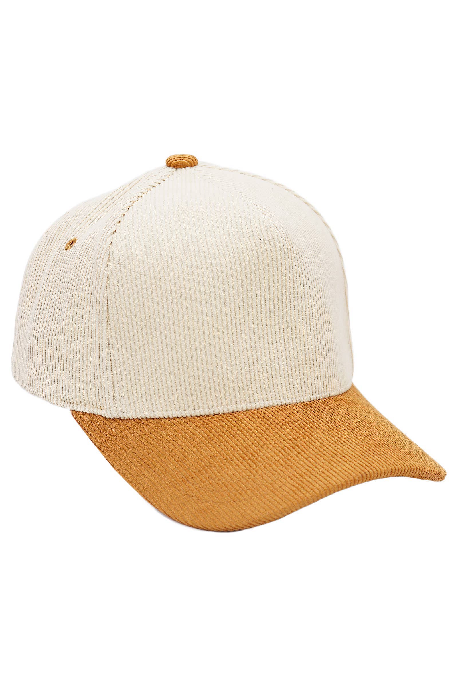 Cap Zone - Wholesale Baseball Cap - Unisex - Premium Corduroy Beige Upper Baseball Cap9