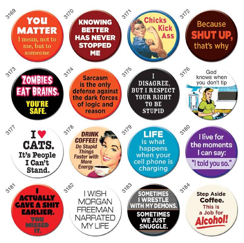 Badge Bomb - Wholesale Lapel Pin/Button - Ephemera 16 Smash Hits 1.25" Button Box1