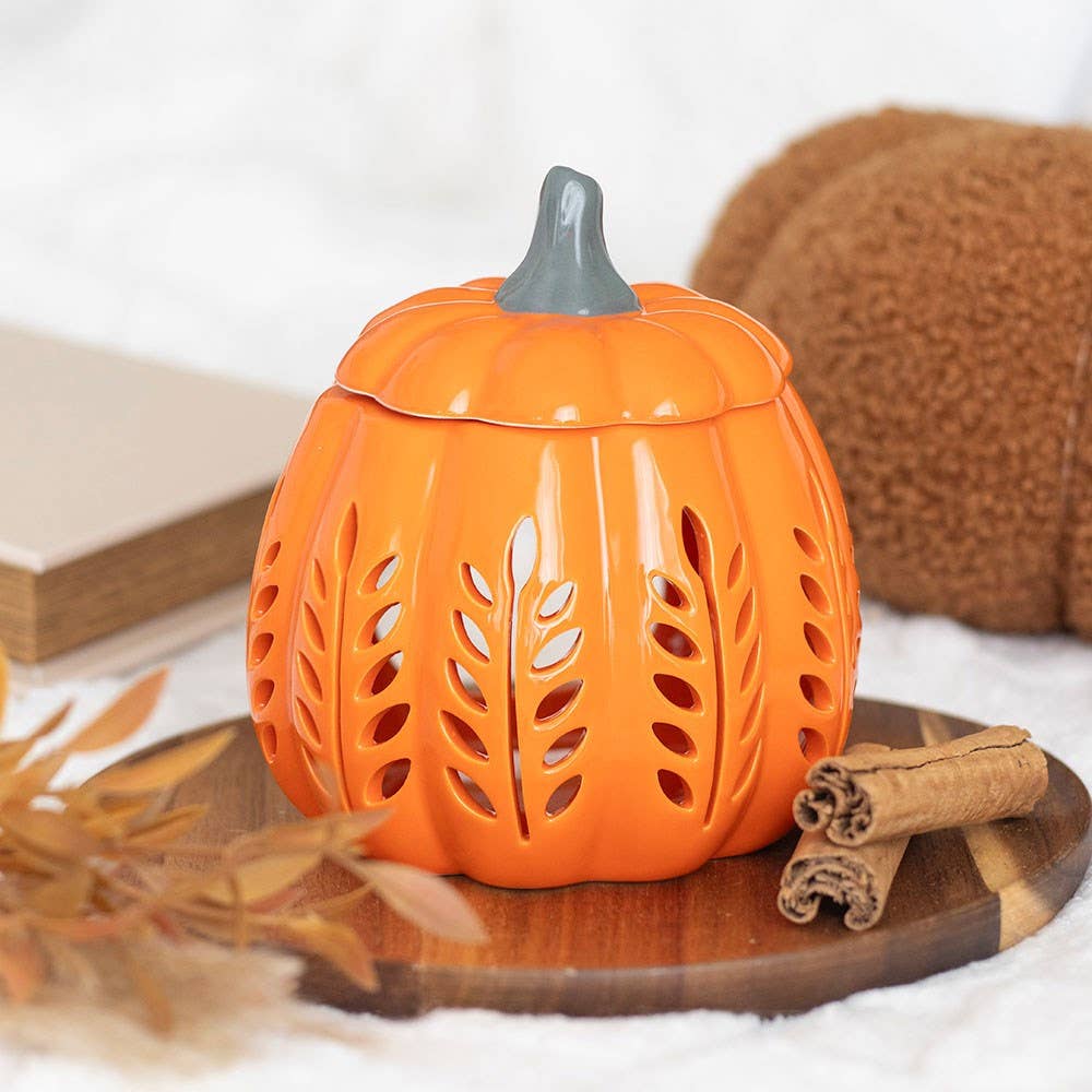 Something Different Wholesale – wholesale Wax warmer – Orange Autumn Leaf Cut Out Pumpkin Oil Burner and Wax Warmer