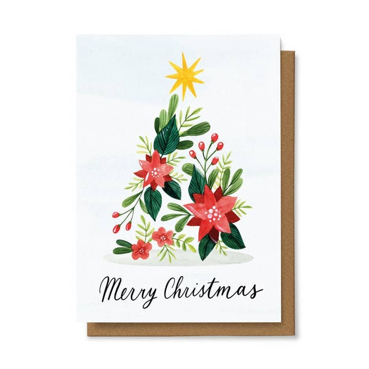 Flowers Christmas Tree Card 4X6 for wholesale by Chaukiss
