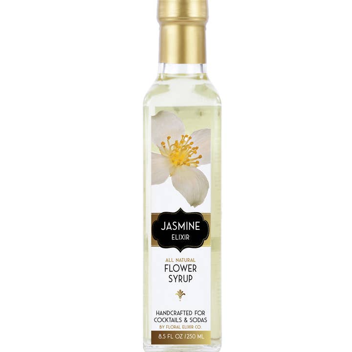 Floral Elixir Co. - Vendita all'ingrosso Mix/sciroppo per cocktail - Elisir al gelsomino. Sciroppo per cocktail e soda completamente naturale.