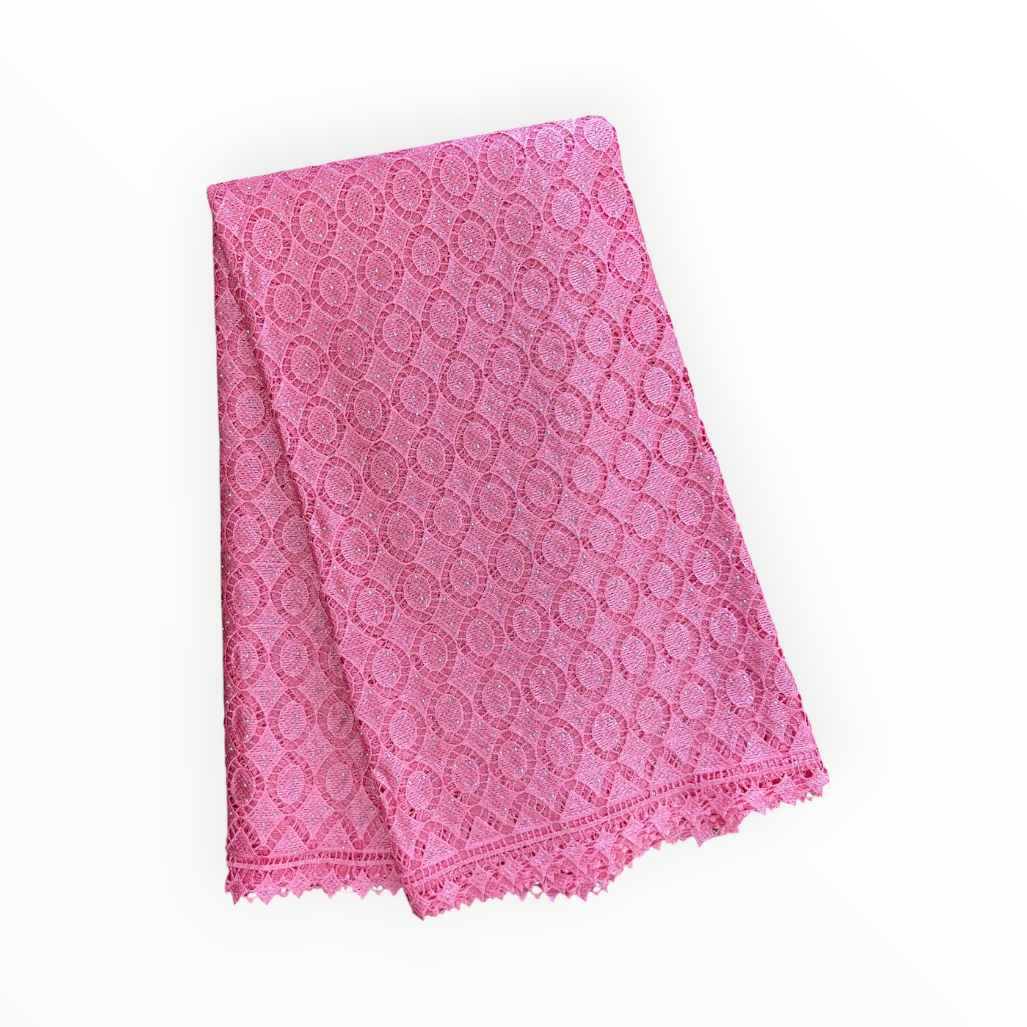 City Fabrics – wholesale Craft supplies – Top Quality Cord Lace Fabric in Baby Pink - 5 Yards0