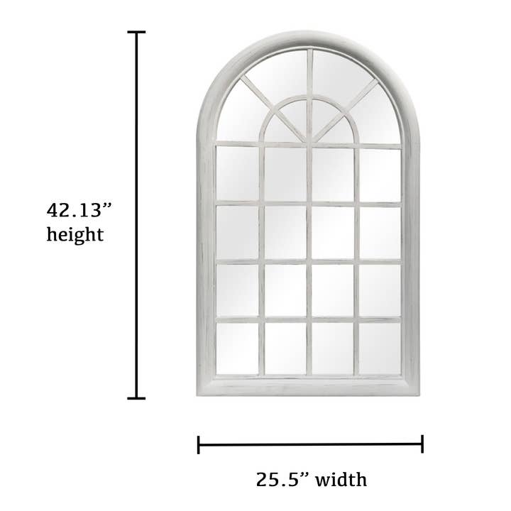 SBC Decor – wholesale Wall mirror – Arched Window Pane Mirror Gray4