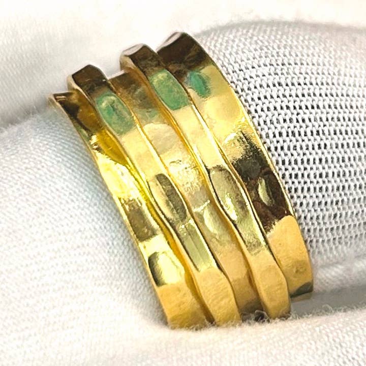 925 Sterling Silver 13mm Gold Plated Men's Wedding Band for wholesale by Rishi Jewelry