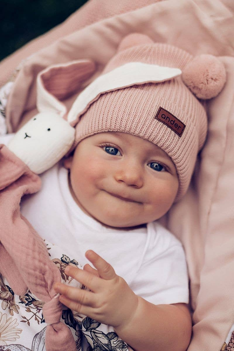 Ander - Vente Bonnet – enfant - Bonnet tricoté Teddy en 100 % laine mérinos avec pompon Fabriqué en PL7