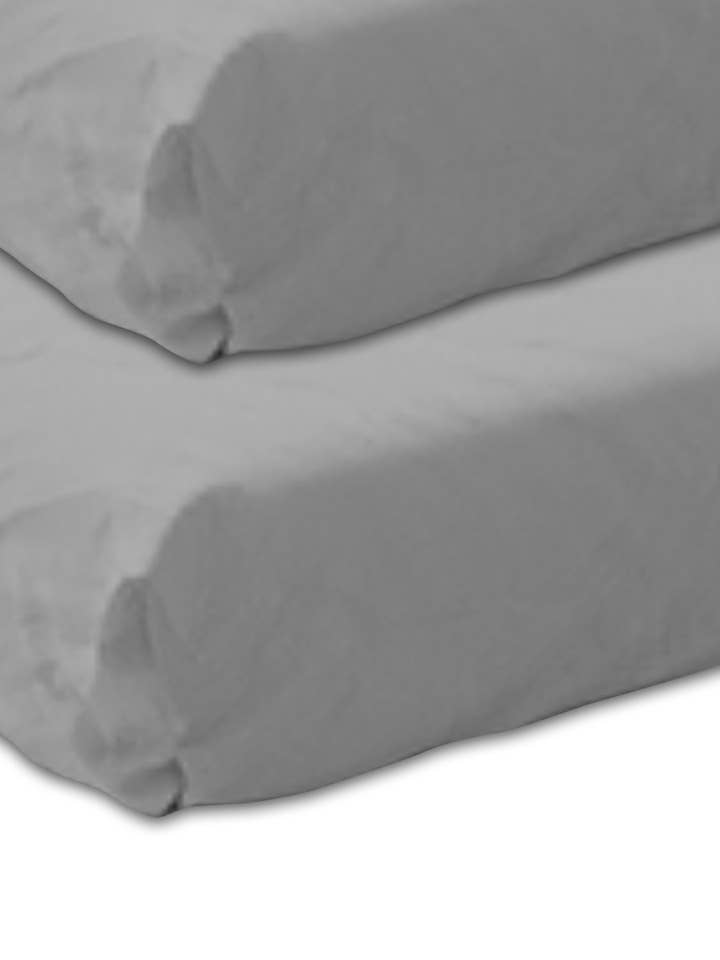 Set da 2 lenzuola con angoli in cotone biologico grigio per la vendita all'ingrosso da parte di Mani Textile