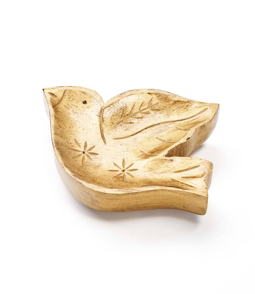 Matr Boomie Fair Trade - Wholesale Jewelry Dish - Chamak Bird Jewelry Tray - Metallic Painted Wood1