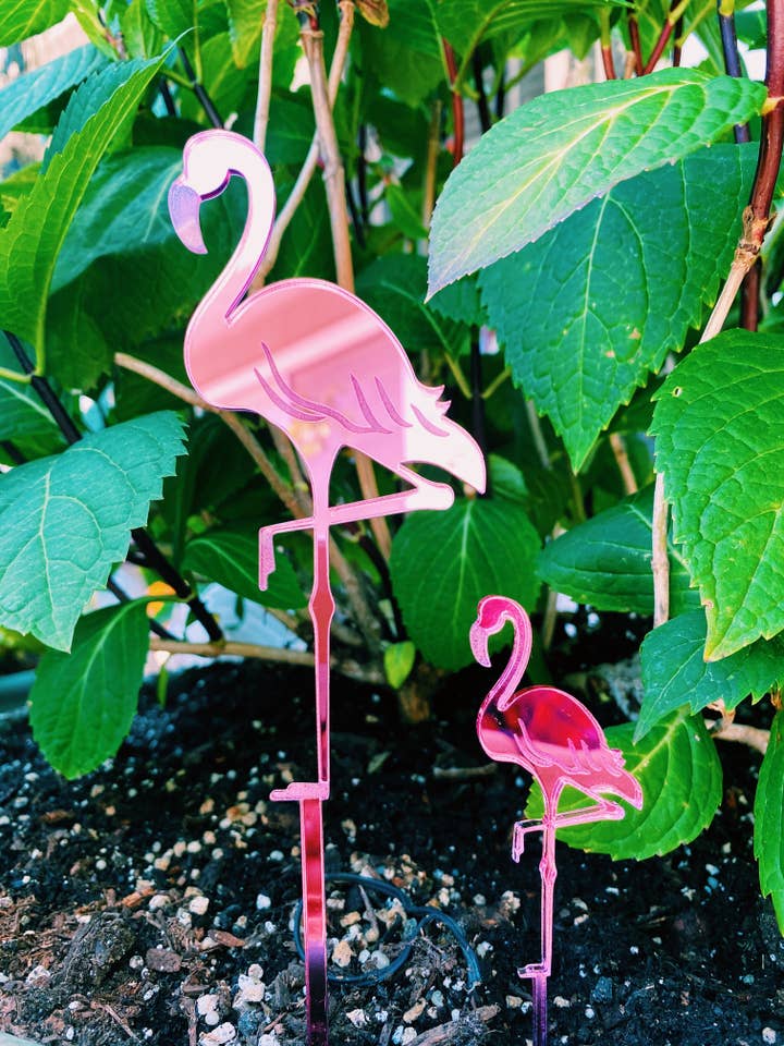 Pink Flamingo Plant Stakes for wholesale by Radicalsummer