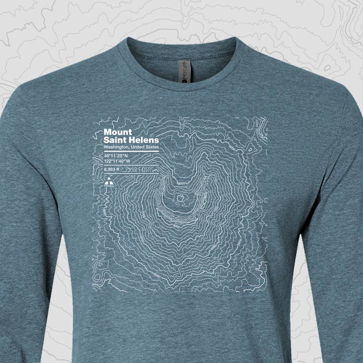 Mount Saint Helens, Washington - Unisex Long Sleeve Tee for wholesale by Topogra