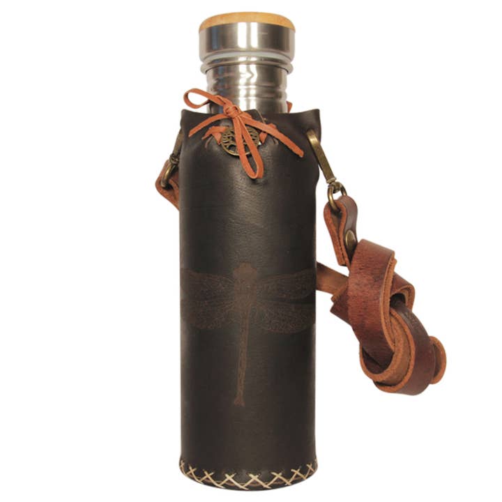 Brown-Dark - Dragonfly - Water Bottle Holder for wholesale by Vesica