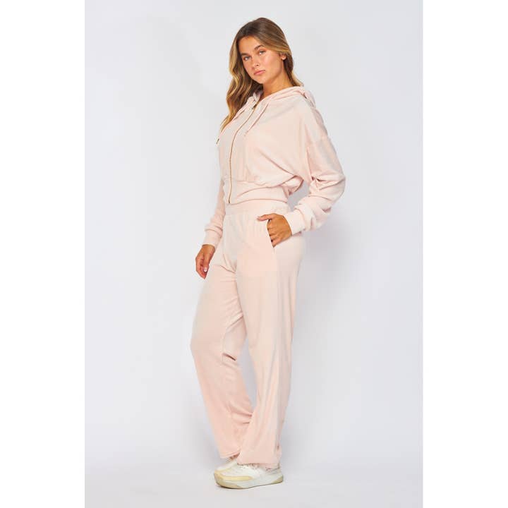 HiteJeans - Wholesale Lounge set – Women's - VELOUR ZIP UP HOODIE PANTS SET6