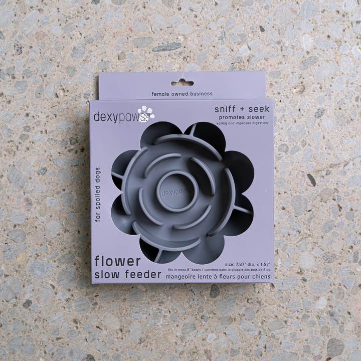 dexypaws - Wholesale Pet Bowl - Cat/Dog - Flower Slow Feeder - Grey