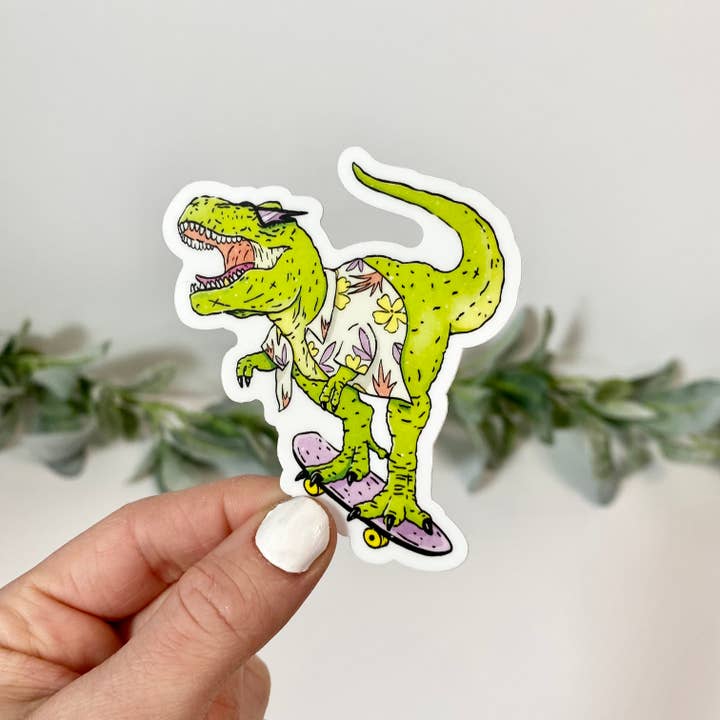 Big Moods - Wholesale Sticker - Rad Skateboard T-Rex Dinosaur Sticker