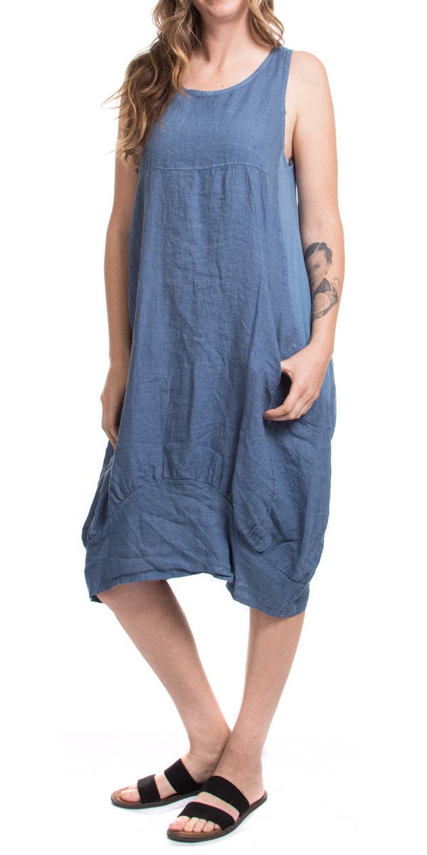 Gigi Moda - Wholesale Dress - Women's - Pure Linen Sleeveless Dress21