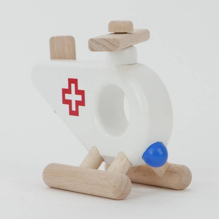 Ambulance Helicopter for wholesale by BAJO WOODEN TOYS