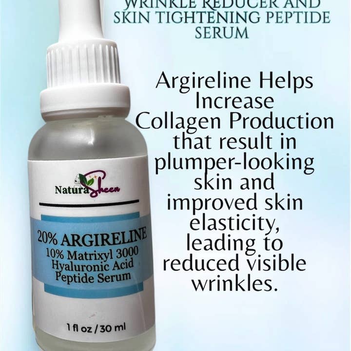 NaturaSheen Skin Care – wholesale Ansiktsserum/-koncentrat – 20% Argireline+ Matrixyl 3000 + Hyaluronsyra. RYNKREDUCERANDE OCH HUDÅTSTRAMANDE PEPTIDSERUM