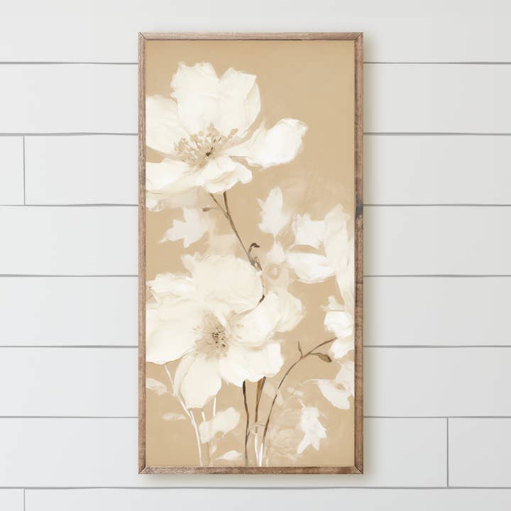 Painted Florals Wood Framed Sign for wholesale by DWELL Home Shoppe