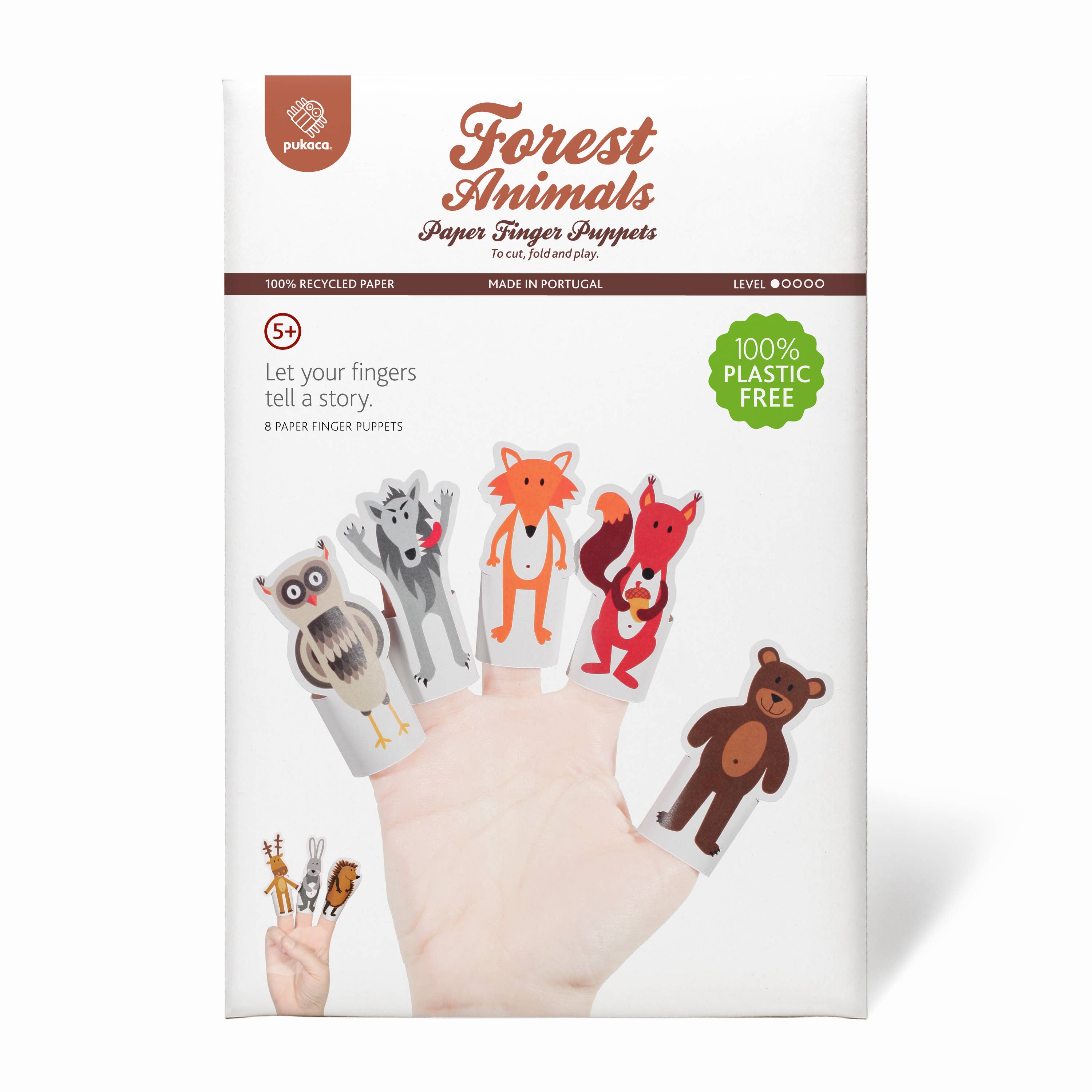 pukaca - Wholesale Vingerpop - Kinderen en baby - Bosdieren papieren vingerpoppen2