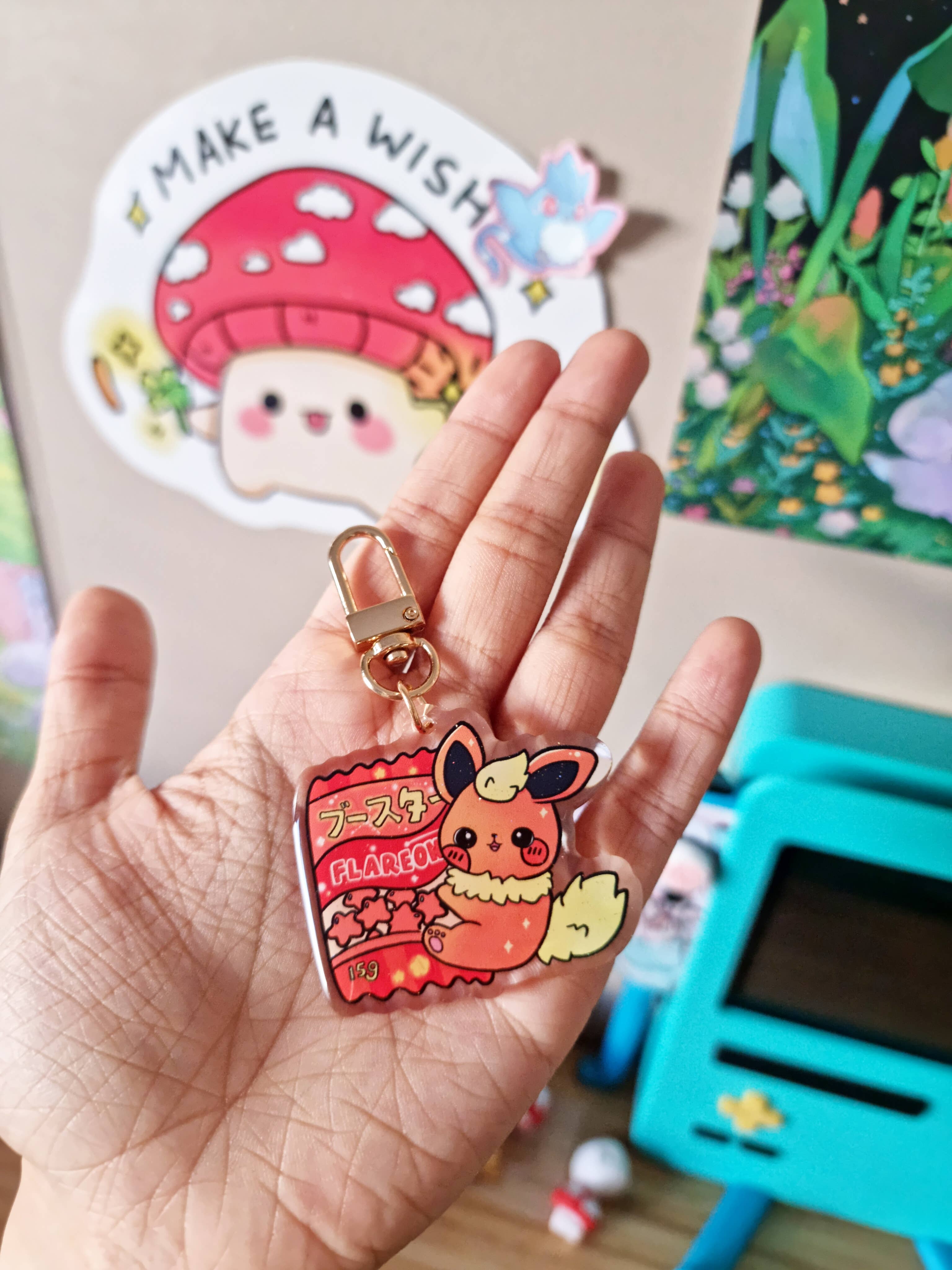 Bizzare Blue - Wholesale Keychain - Women's - Flareon Pokemon Snack 2.5" Keychain1