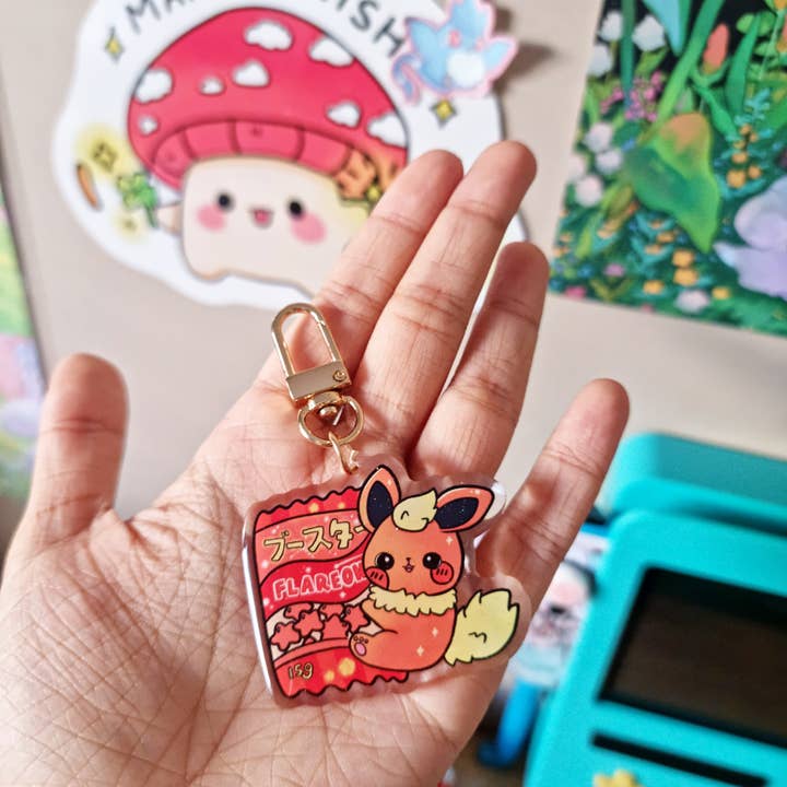 Bizzare Blue - Wholesale Keychain - Women's - Flareon Pokemon Snack 2.5" Keychain1
