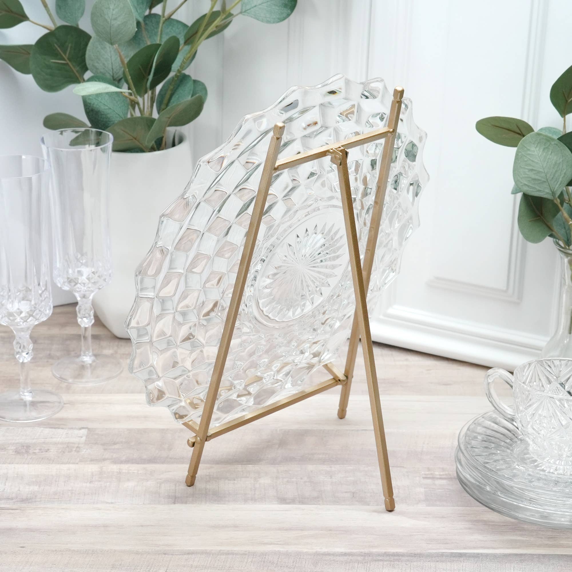 Bard's – Engroshandel Staffeli – Bard's stativ i satinmetal, 30,5 cm H x 17,8 cm B x 19,7 cm D2