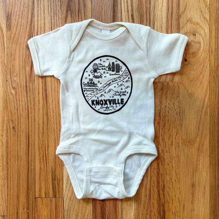 Knoxville-karta Onesie för wholesale av Paris Woodhull Illustrations