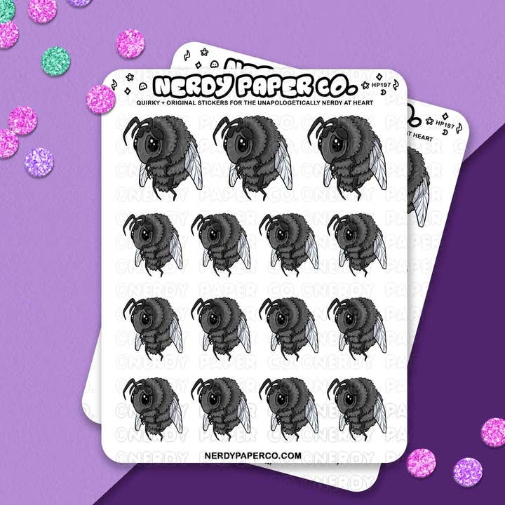 NERDY PAPER CO. - Wholesale Sticker - Mopey Fly | Magical Beast #33- Hand Drawn Vinyl Sticker Sheet0
