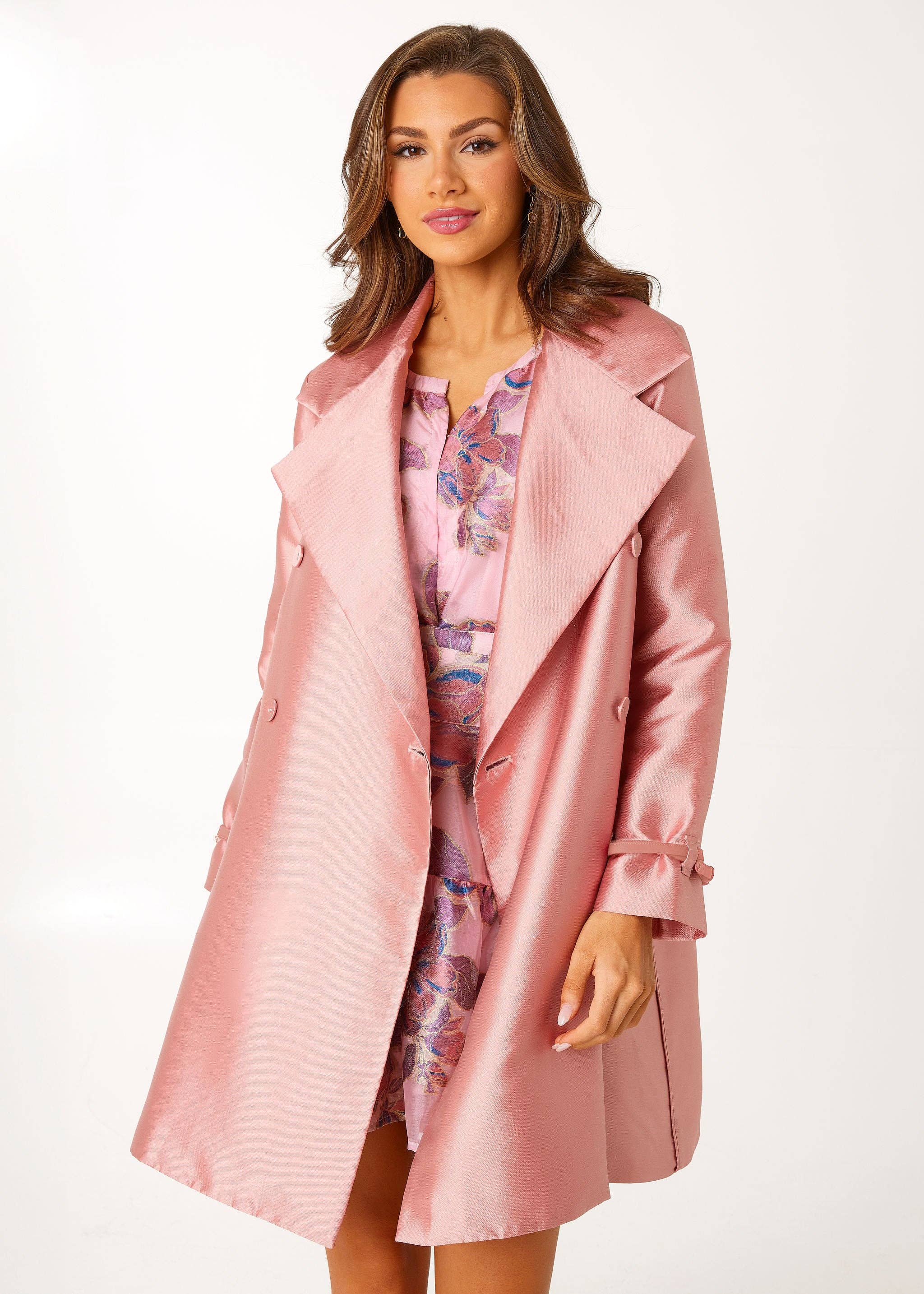 Pink Marisol Coat Blush Mikado for wholesale on Faire2