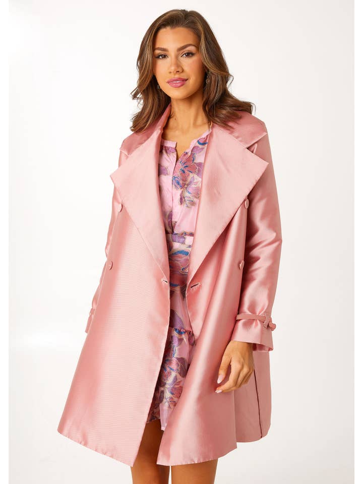 Pink Marisol Coat Blush Mikado for wholesale on Faire2