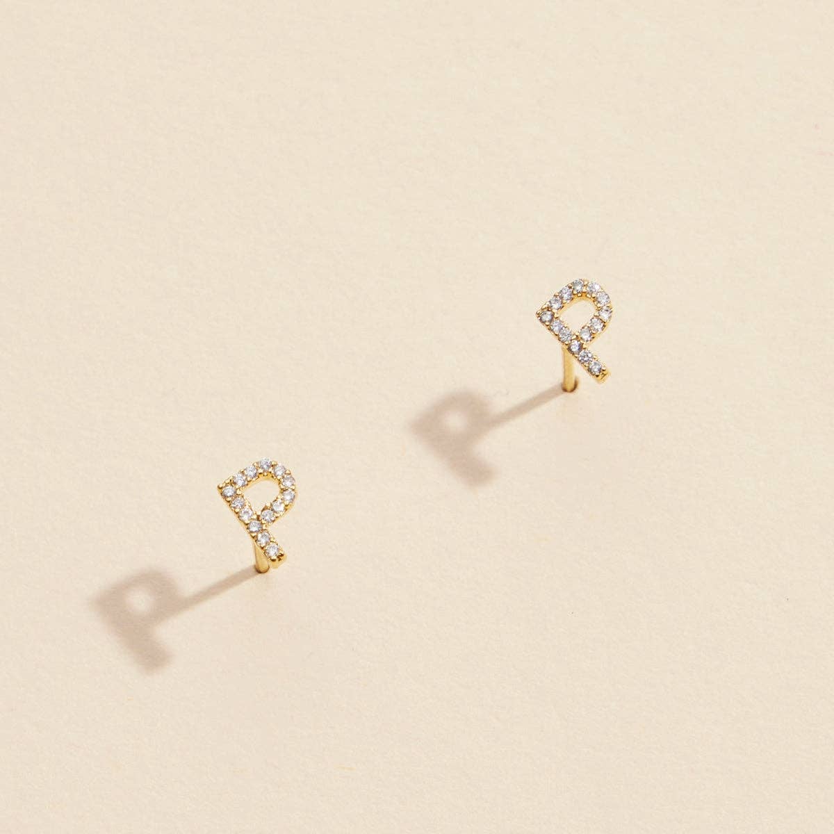 Lilla Haven - Wholesale Stud/Post Earrings - Initial Letter Stud Earrings – 12 Pack Bundle in Gold or Silver18