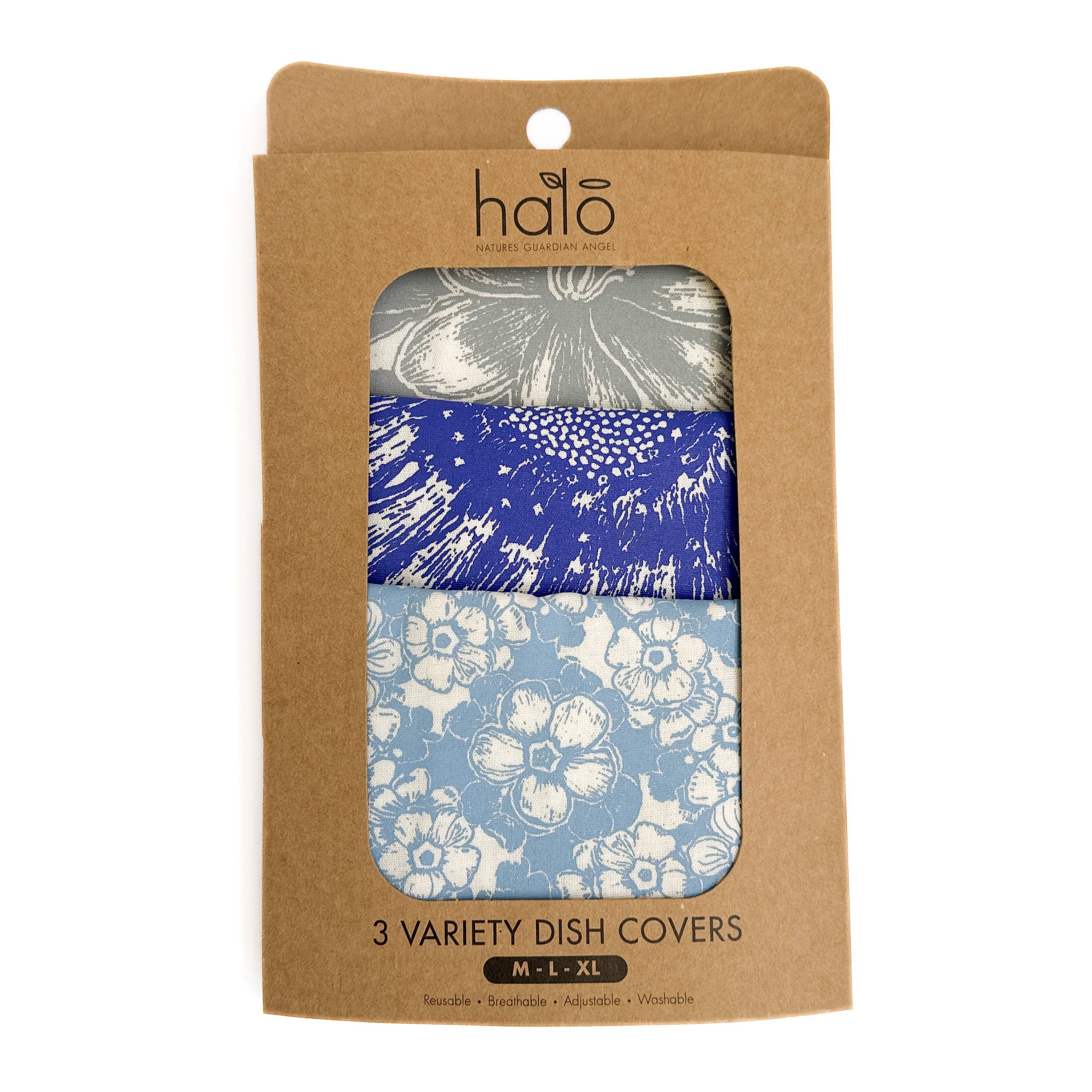Halo Dish Covers - Wholesale Food Storage Wrap/Bag -  Halo Dish & Bowl Cover Large Set of 3 | Flower Print4