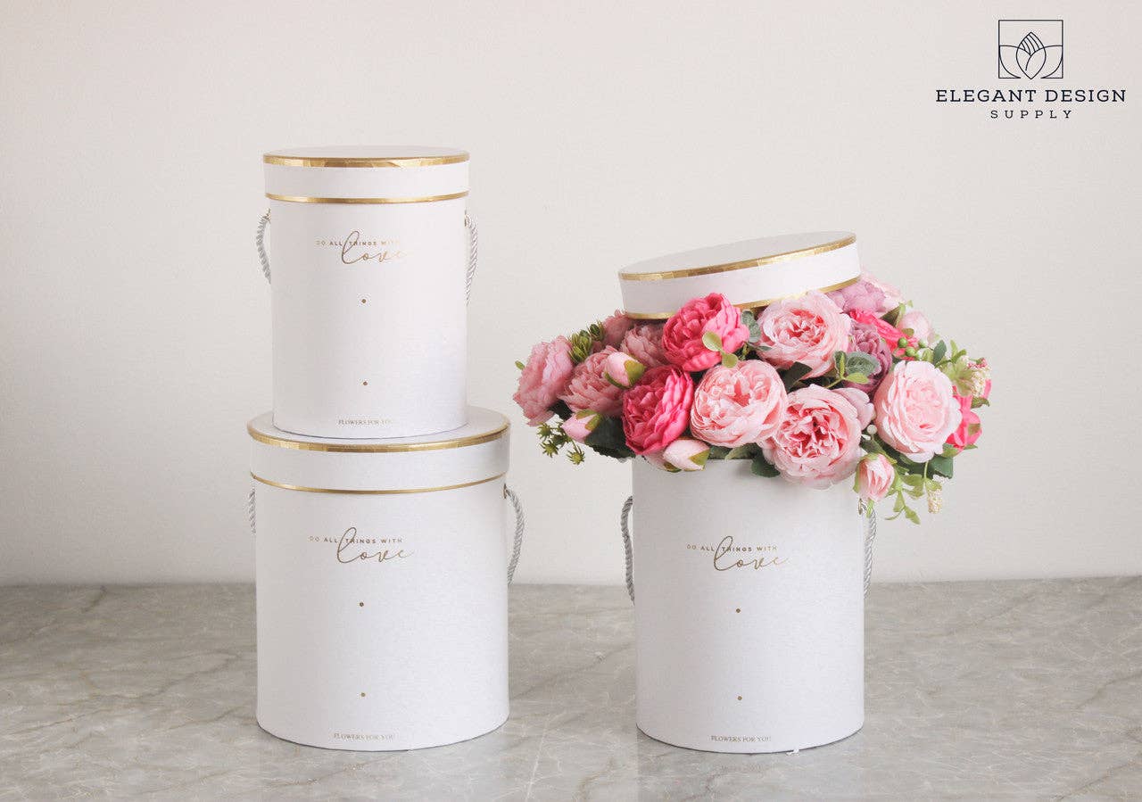 Elegant Design Supply - Wholesale Gift box - Do all things with Love Round Hat Flower Box16