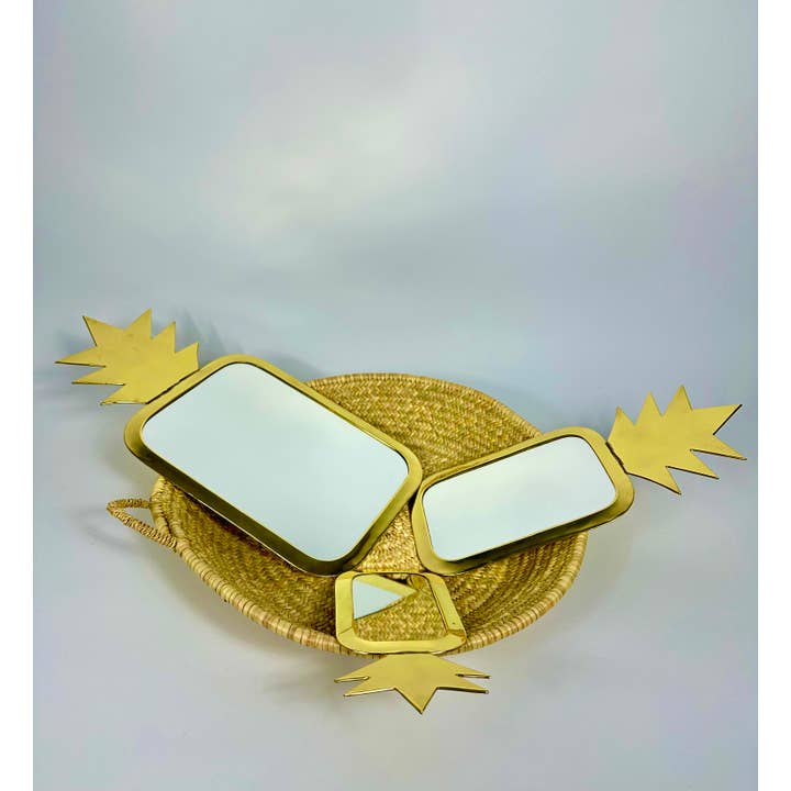 Mikwi - Wholesale Wall Mirror - Set of 3 Moroccan PINEAPPLE Mirrors (Brass), Wholesale 7