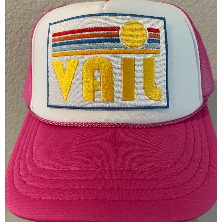 Hey Mountains - Wholesale Trucker Hat - Unisex - Vail, Colorado Trucker Hat - Retro