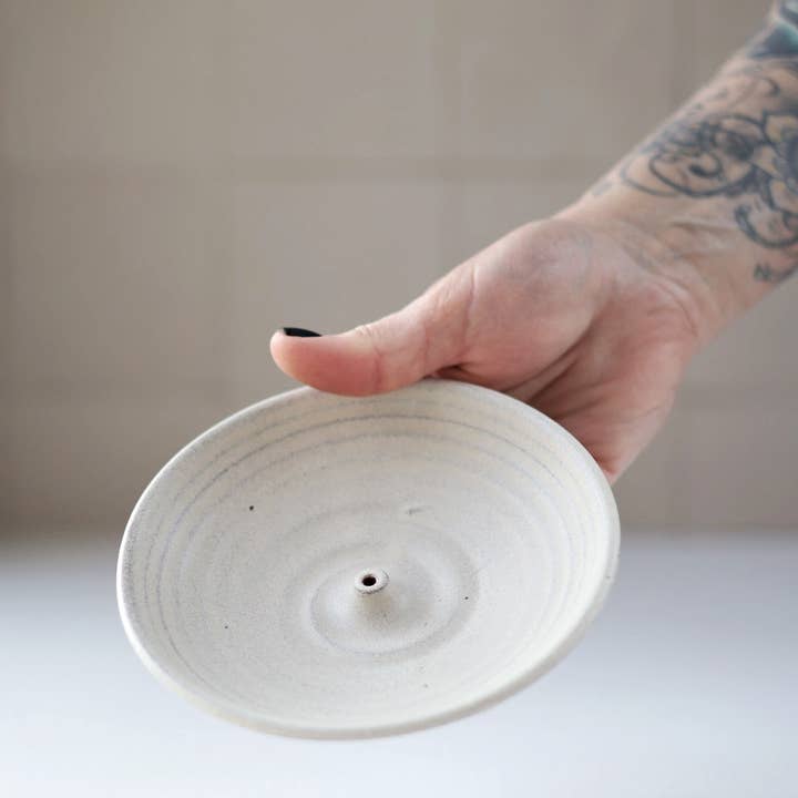 Gravesco Pottery - Wholesale Incense Holder - Incense Burner in Cream | Modern Handmade Pottery4