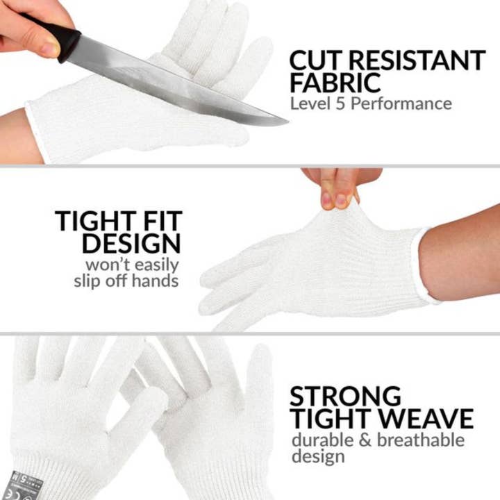 Zulay Kitchen - Wholesale Gloves - Unisex - Cut Resistant Gloves Level 5 Protection - Medium5