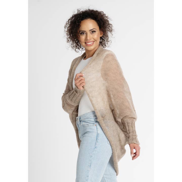 You by Tokarska – Großhandel Strickjacke – Damen – Leichte Strickjacke Kamila - Tan