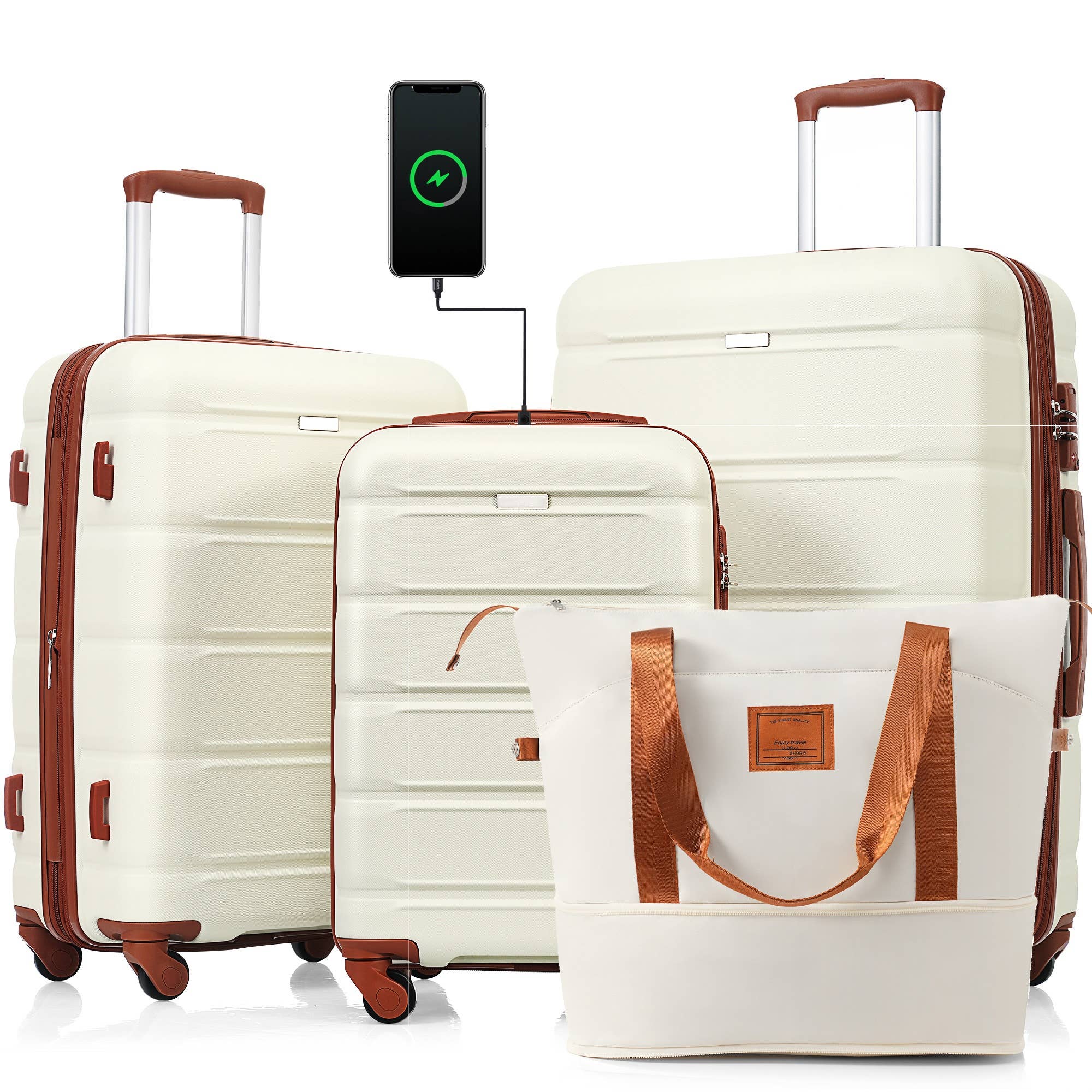 VTNG50 - Wholesale Luggage - Luggage Sets 4 Piece, 20-Inch with USB Port, Expandable ABS16