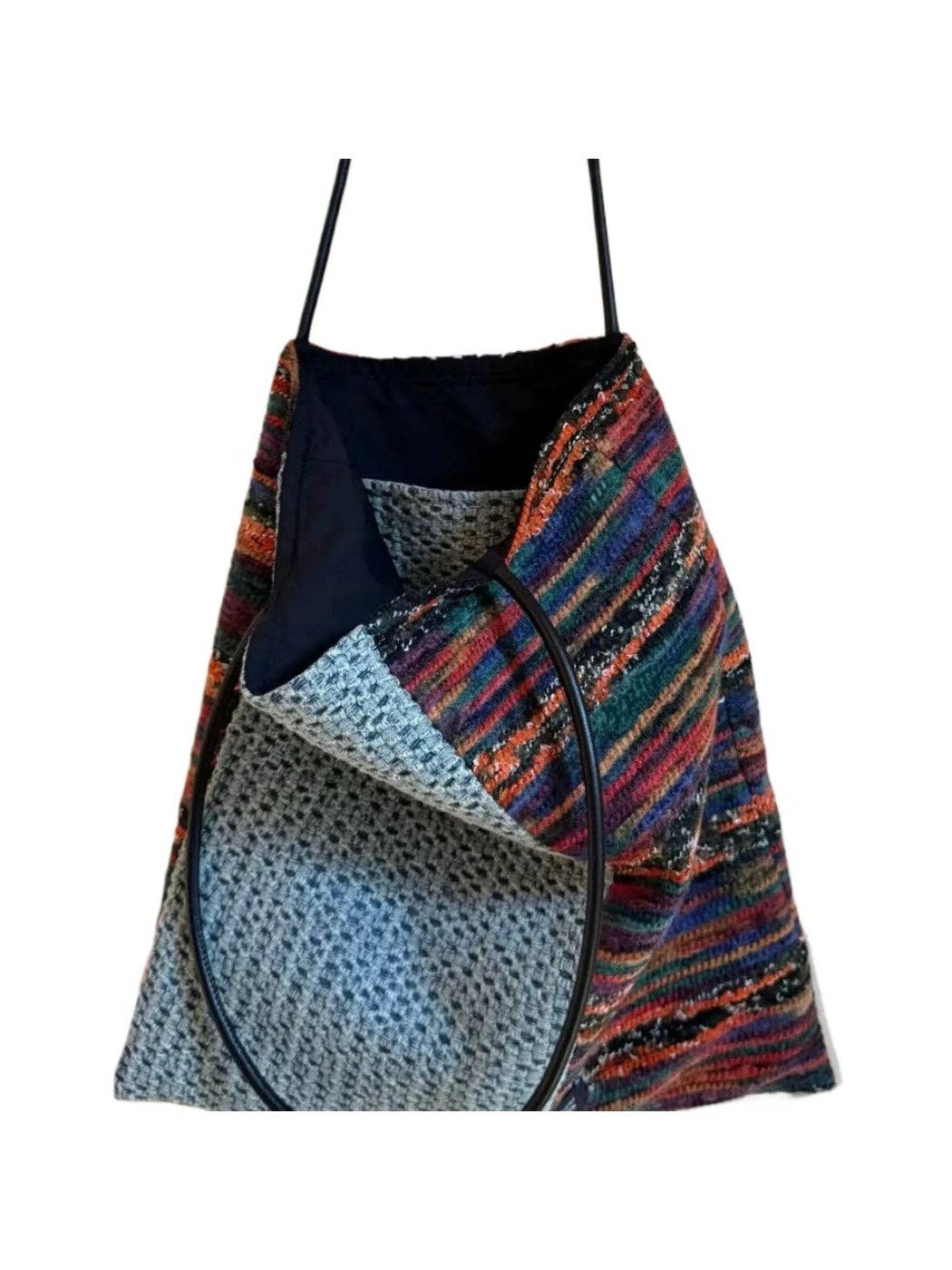 Blue Cosbai - Navy Color-Block Canvas Shoulder Bag for wholesale on Faire0