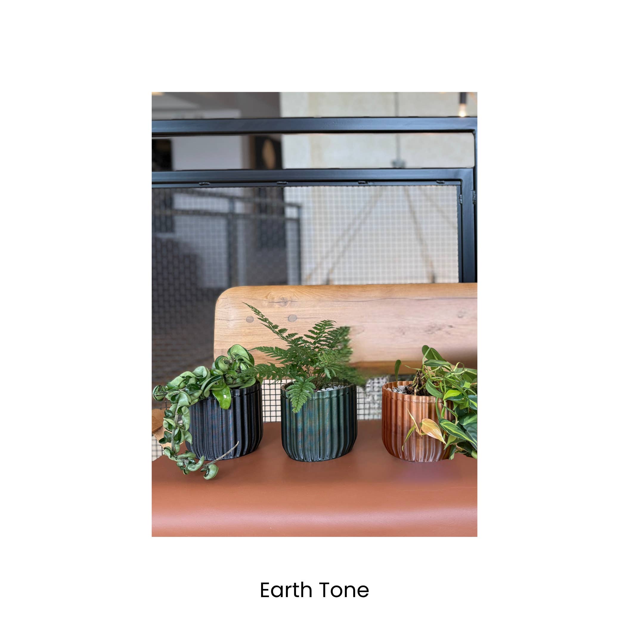 MONKBOTANICALS - Wholesale Plant pot - Earth Tone - 4.6" Planters in Midnight, Amber & Moss