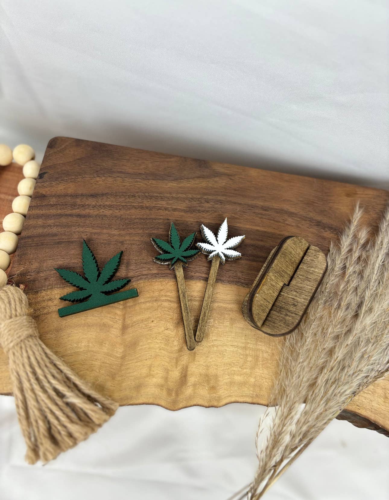 White oak - Wholesale Humidor/Cigar Accessory - Custom Wood rolling tray sets with any words6